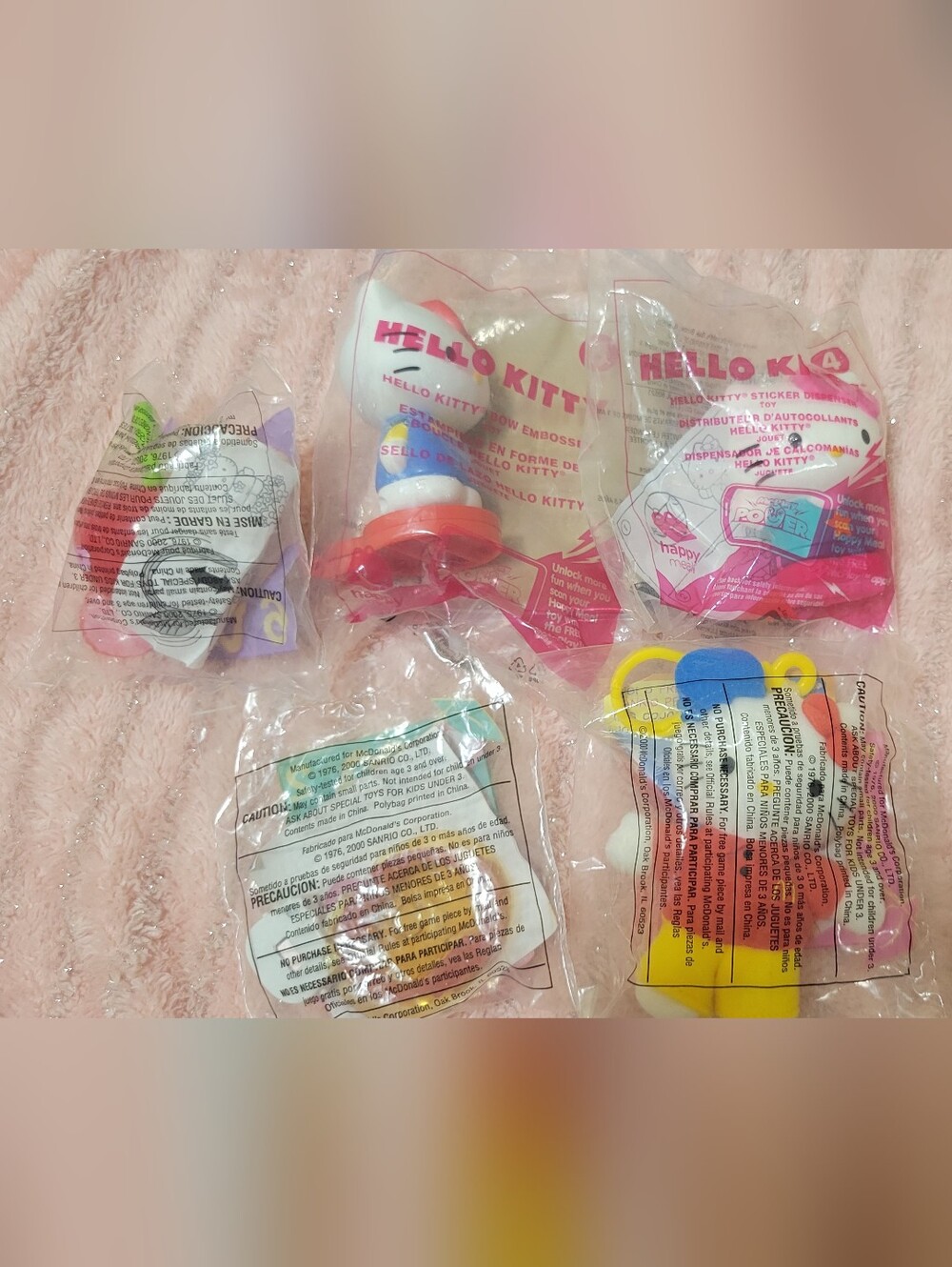 Hello Kitty Mini Figures Bundle - Watch Stickers Plush Bag Clip Key Chain